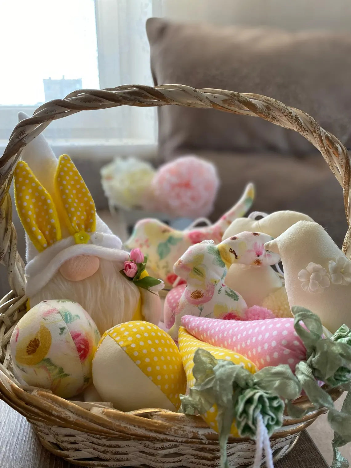 Easter Decoration, Hanging Easter Bunny, Easter Egg Decor, Gnome Bunny, Easter Carrots, Easter Tree Ornament Gift Set