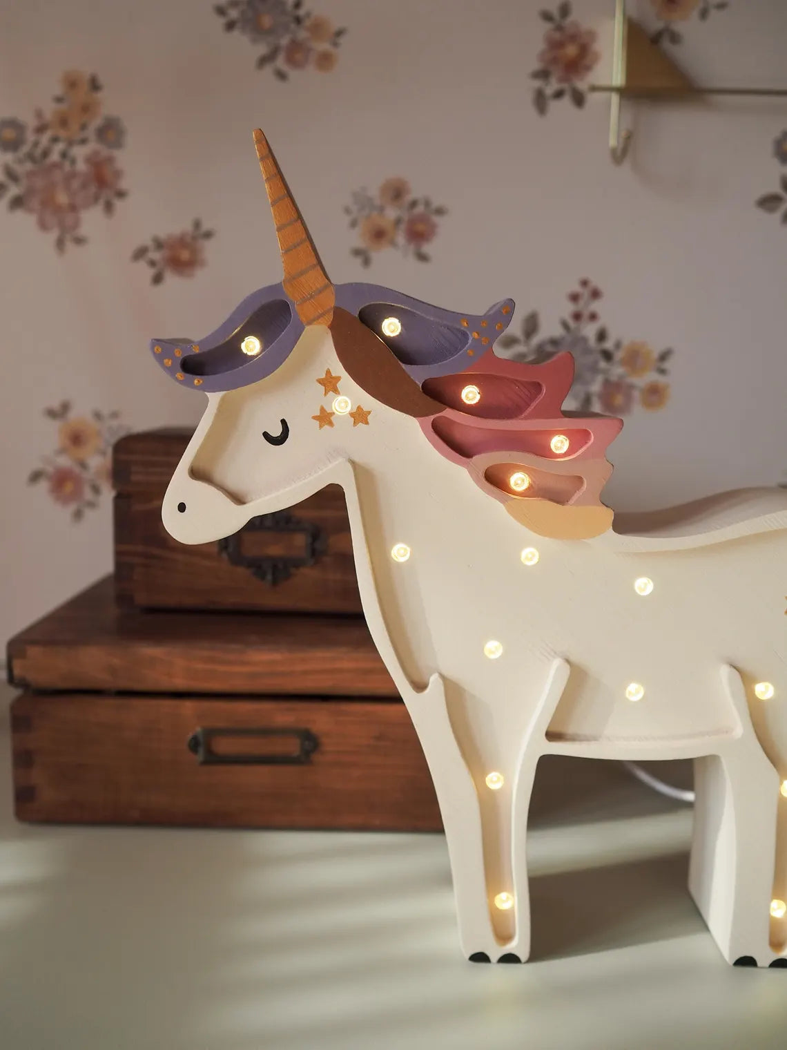 Wooden Unicorn Lamp - Nursery Unicorn Light, Unicorn Light Girls Room, Wooden Unicorn Night Light for kids, Night Lights for Baby
