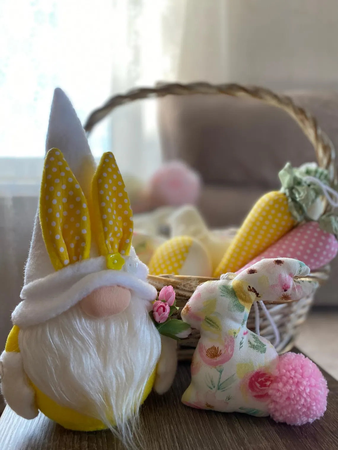 Easter Decoration, Hanging Easter Bunny, Easter Egg Decor, Gnome Bunny, Easter Carrots, Easter Tree Ornament Gift Set