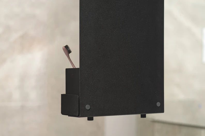 Hanging shelf, no-drilling bathrooom shelf black, minimalistic bathroom accessories, shelf for shower, without drilling Dabstory caddy DOPI