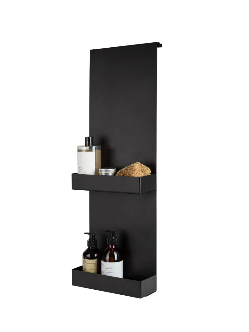 Hanging shelf, no-drilling bathrooom shelf black, minimalistic bathroom accessories, shelf for shower, without drilling Dabstory caddy DOPI